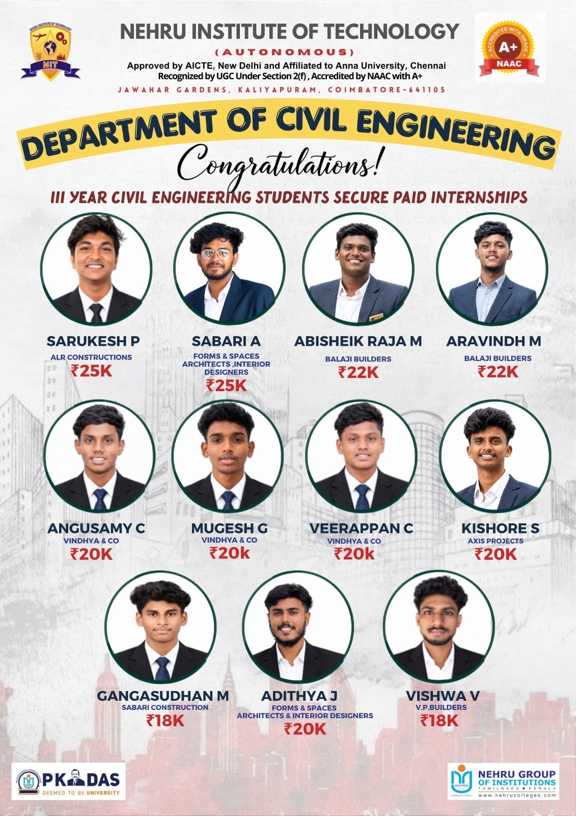 Civil Engineering Internship Success